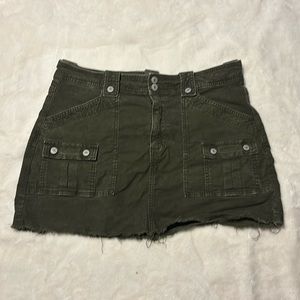 Green jean skirt